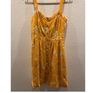 Madewell yellow flowers mini dress